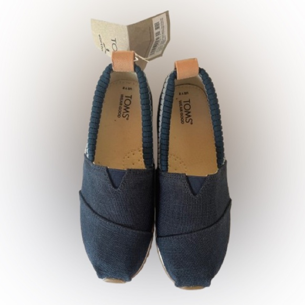 Toms Navy Blue Kids Alpargata